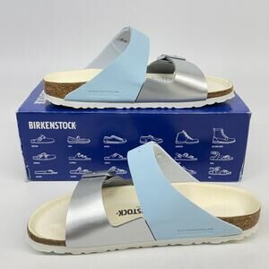 Birkenstock Arizona Split Sandals Light Blue Silver Size 8 (EU 39) Women’s New